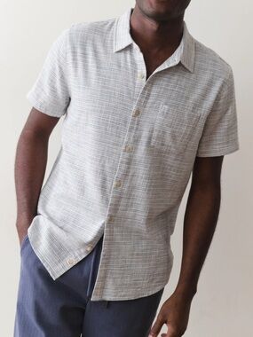 Marine Layer Stretch Selvage Short Sleeve Button Up Shirt M/L